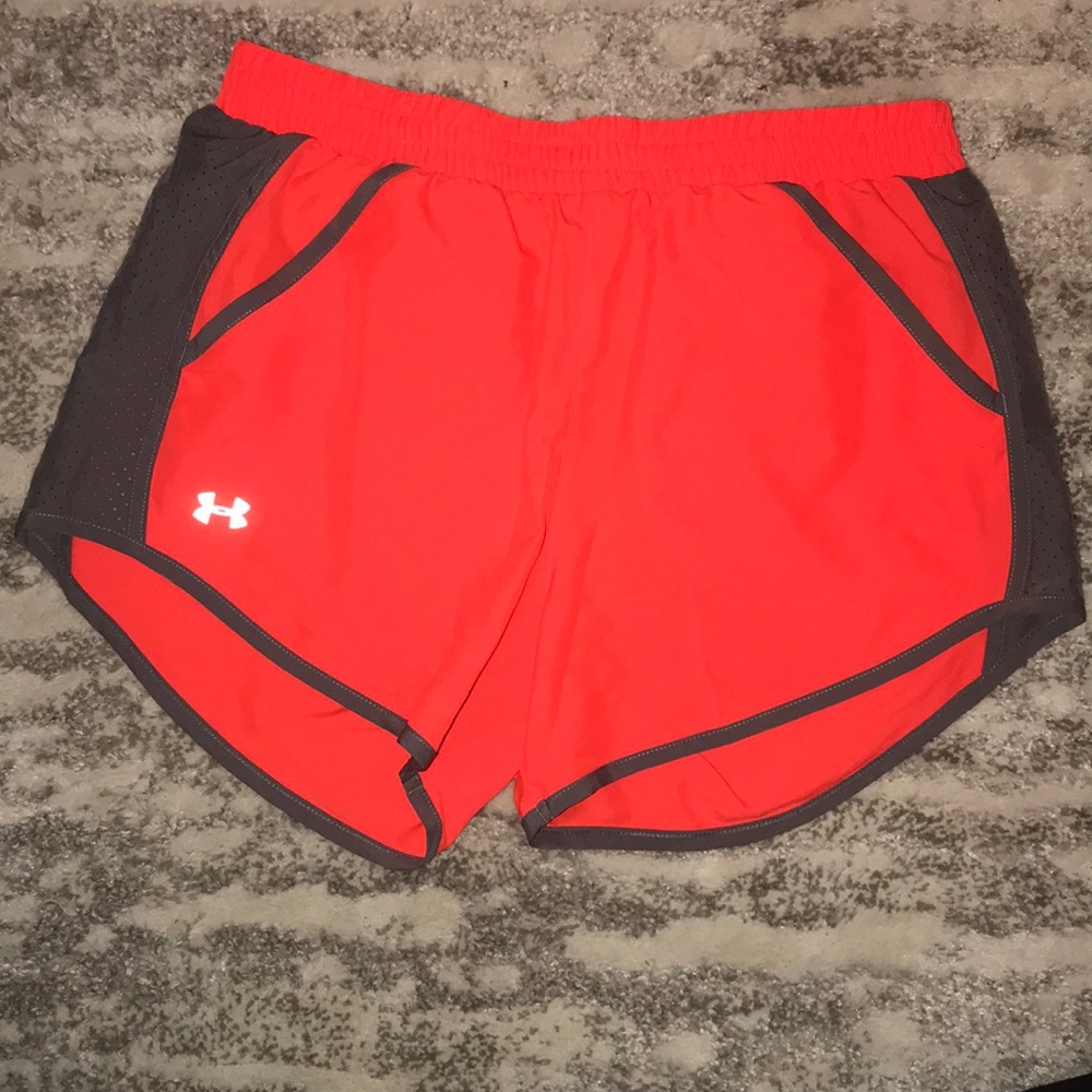 Orange and Grey UA Pocket Shorts